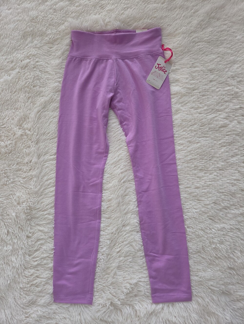 Justice Full Length Leggings Lavender Girls Size L 12/14 NWT